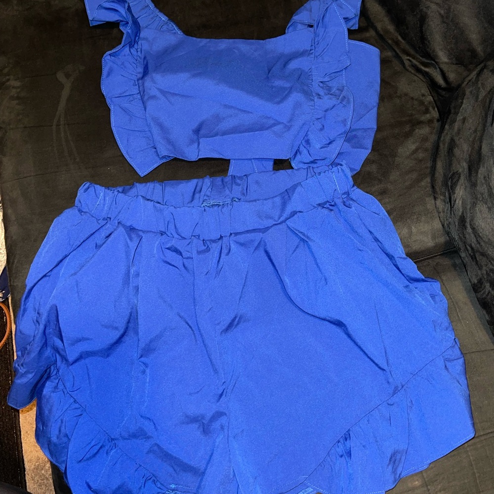 Stylish Blue Two-Piece Set